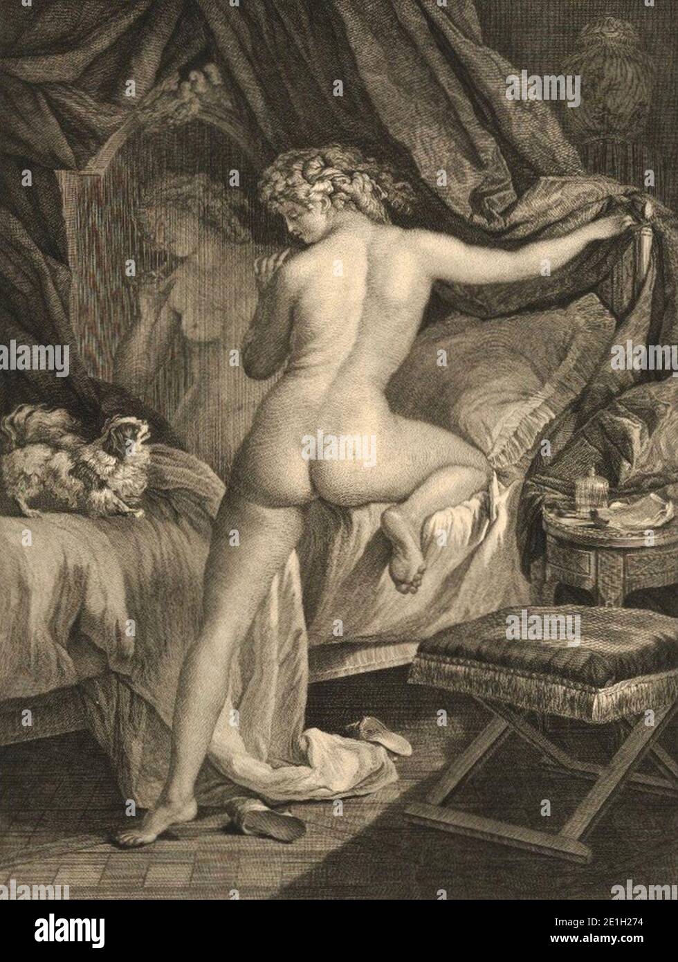 Louis-Simon Lemprès d’après Louis-Roland Trinquesse la sortie du bain randlos. Banque D'Images