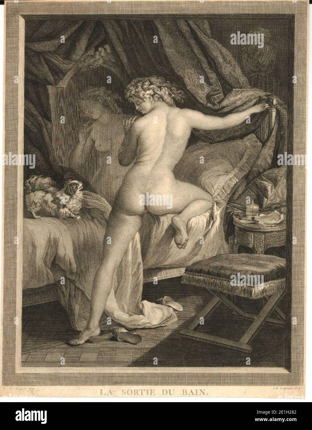 Louis-Simon Lemprès d’après Louis-Roland Trinquesse la sortie du bain. Banque D'Images