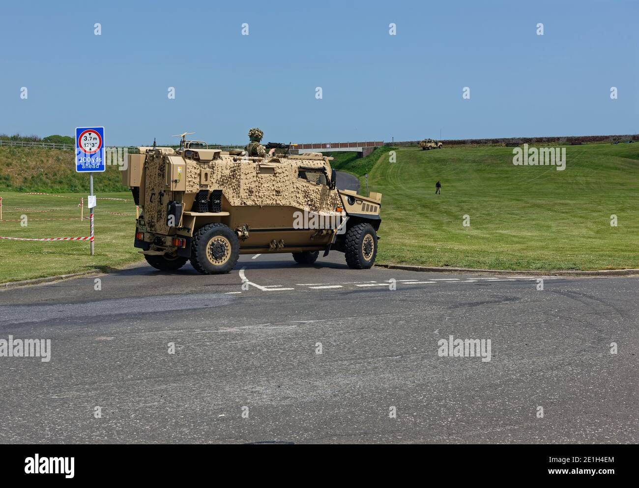 L'un des régiments écossais de véhicules de patrouille de Foxtroud vu lors d'une démonstration d'infanterie de l'armée au parc Victoria à Arbroath. Banque D'Images