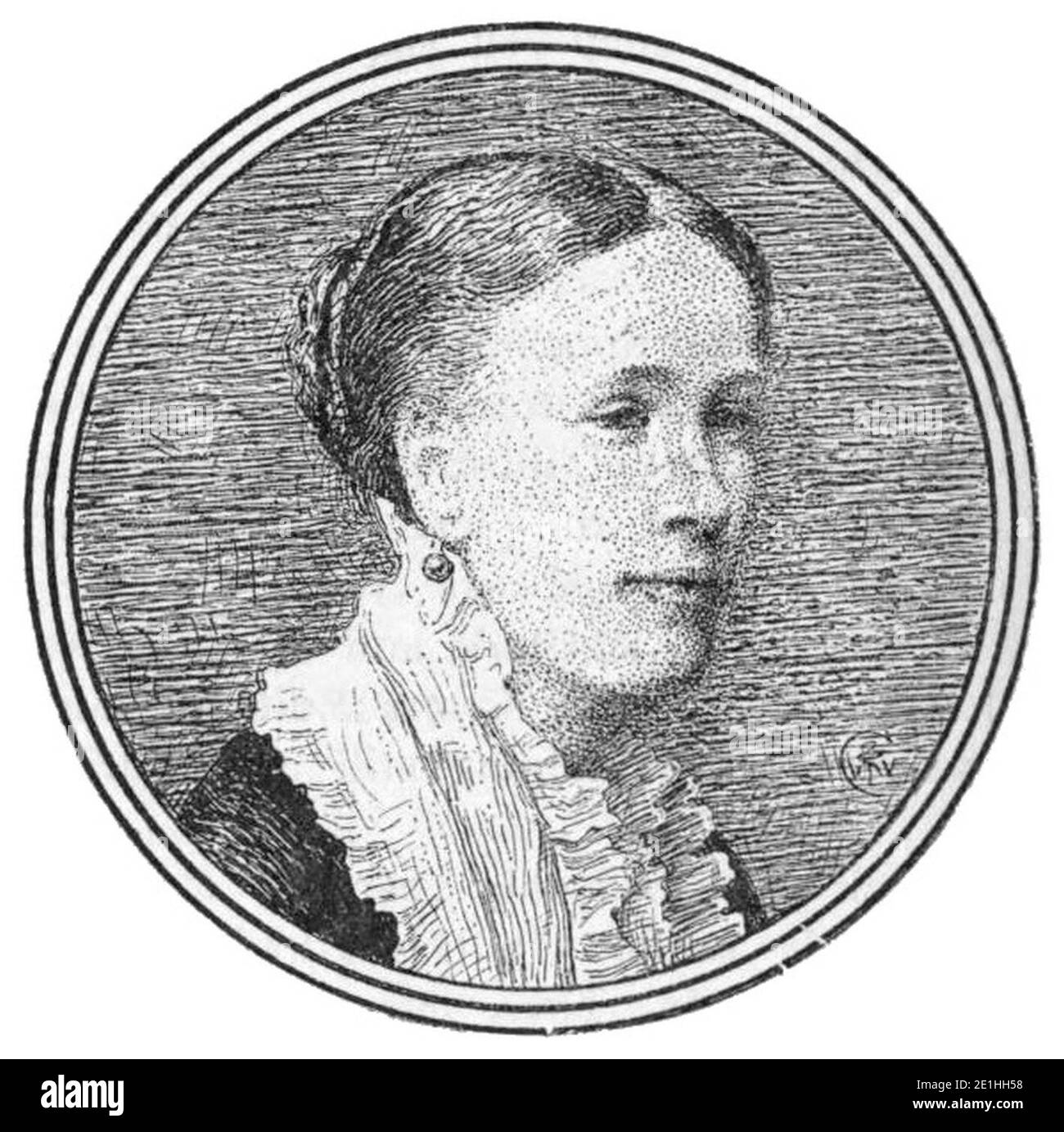 Portrait de Lucy Crane par Walter Crane. Banque D'Images