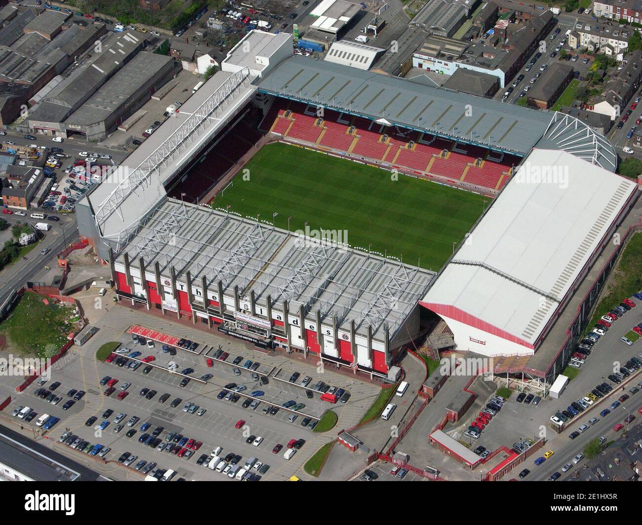 Vue aérienne du stade Bramall Lane de Sheffield United Banque D'Images