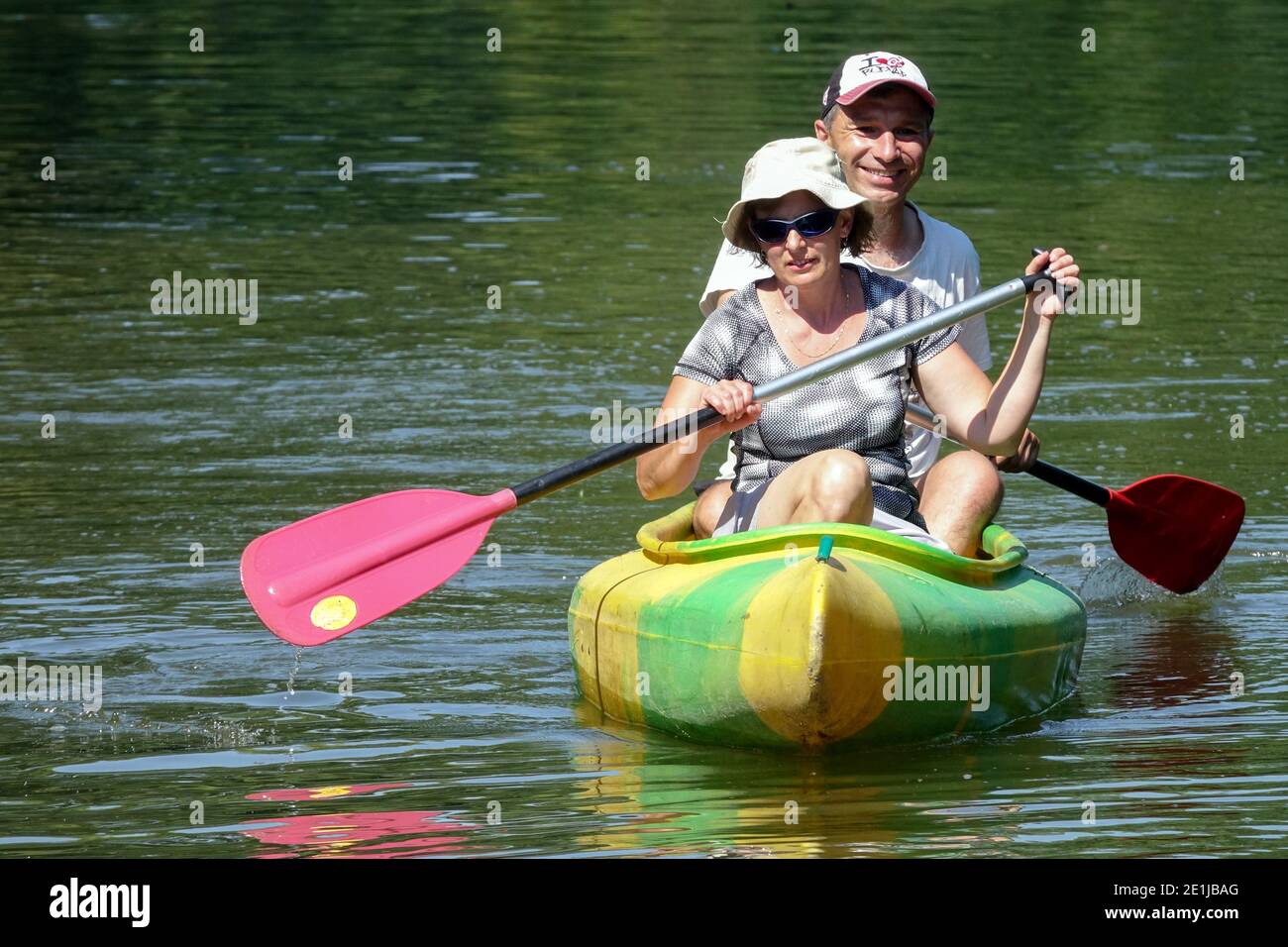 Couple canoë-kayak Banque D'Images