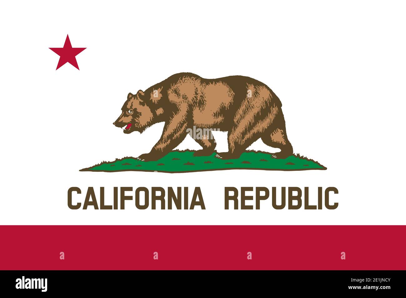Grand drapeau plat officiel de la Californie horizontal Banque D'Images