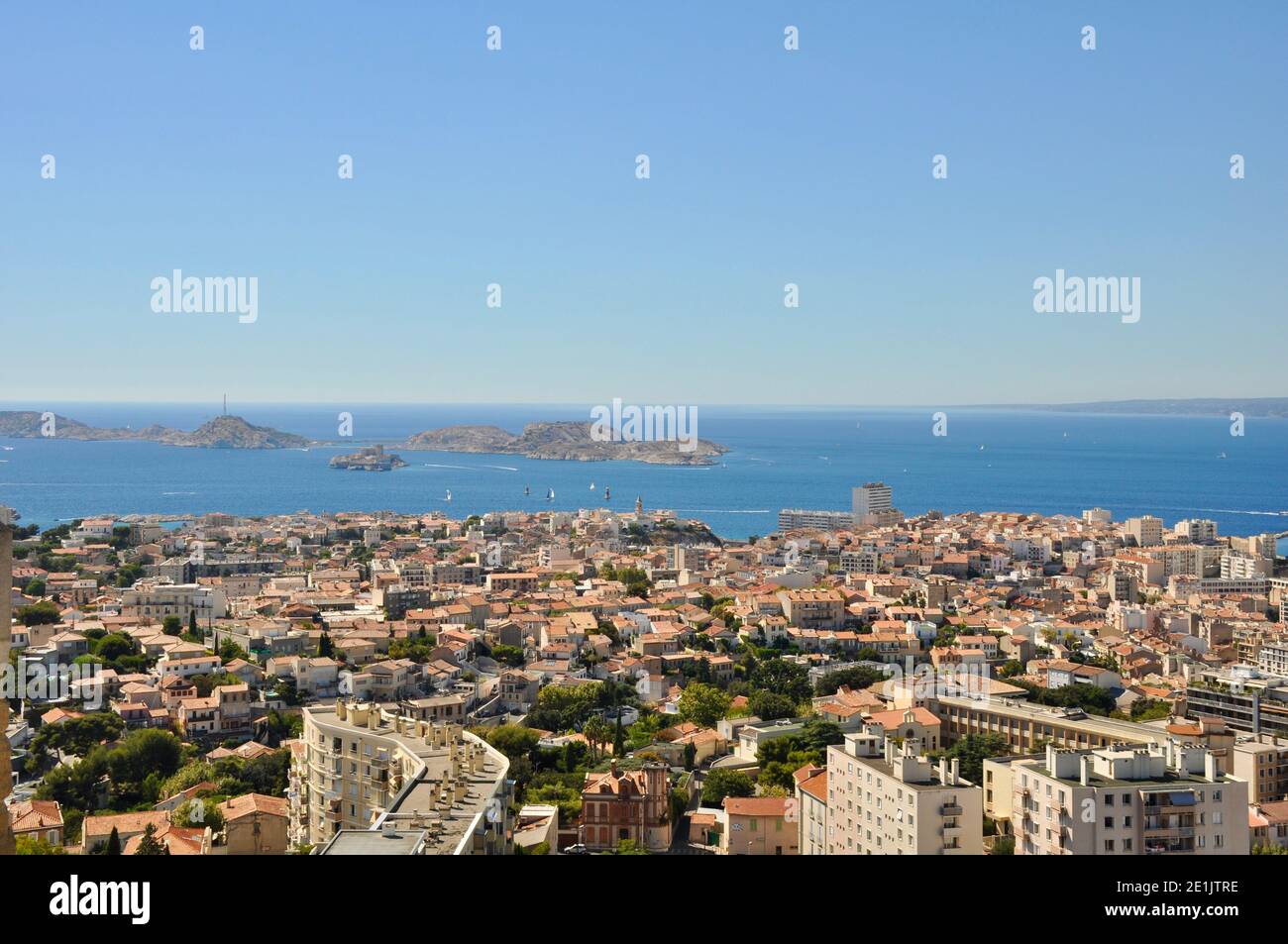Vue sur Marseille depuis notre-Dame de la Garde, Marseille, Bouches-du-Rhône, Provence-Alpes-Côte d’Azur, France Banque D'Images