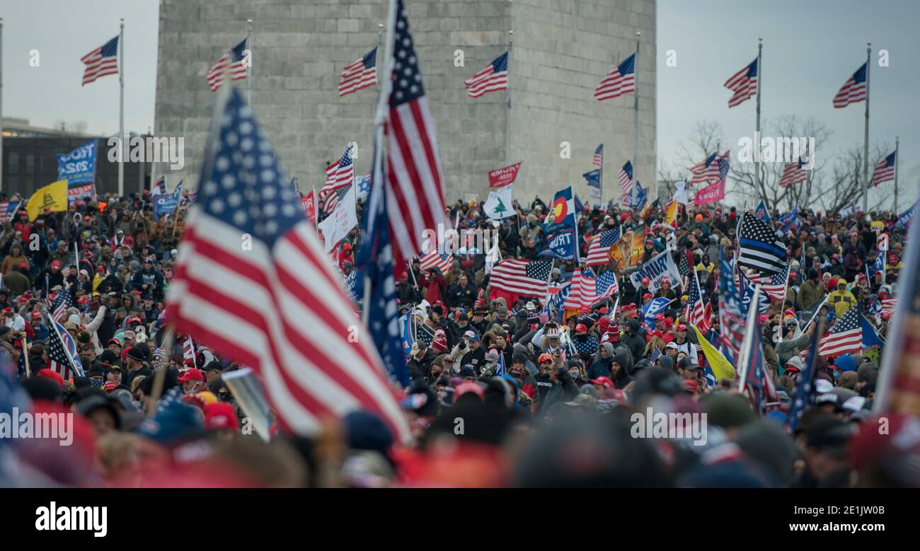 Save America Rally, quelques instants avant le début de la manifestation au Capitole. Washington DC États-Unis Banque D'Images