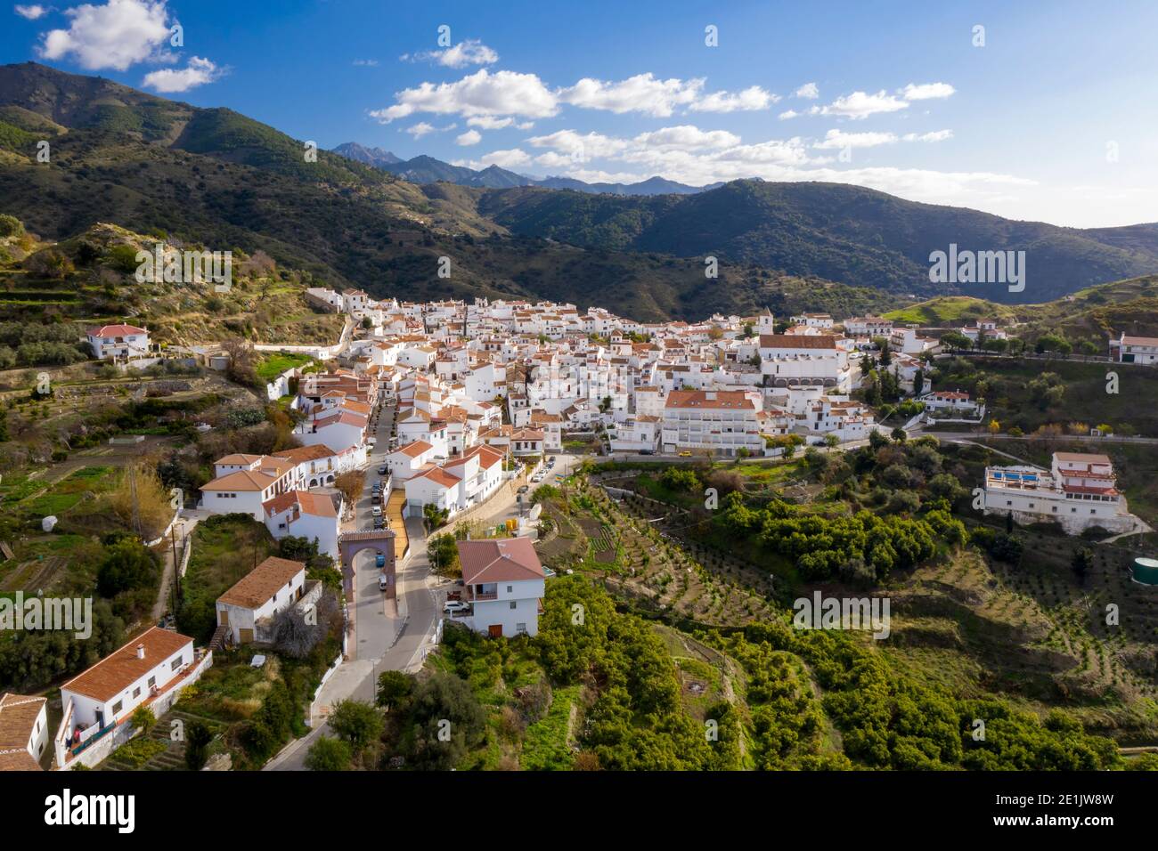 Municipalité de Sedella dans la région d'Axarquia de Malaga, Andalousie Banque D'Images