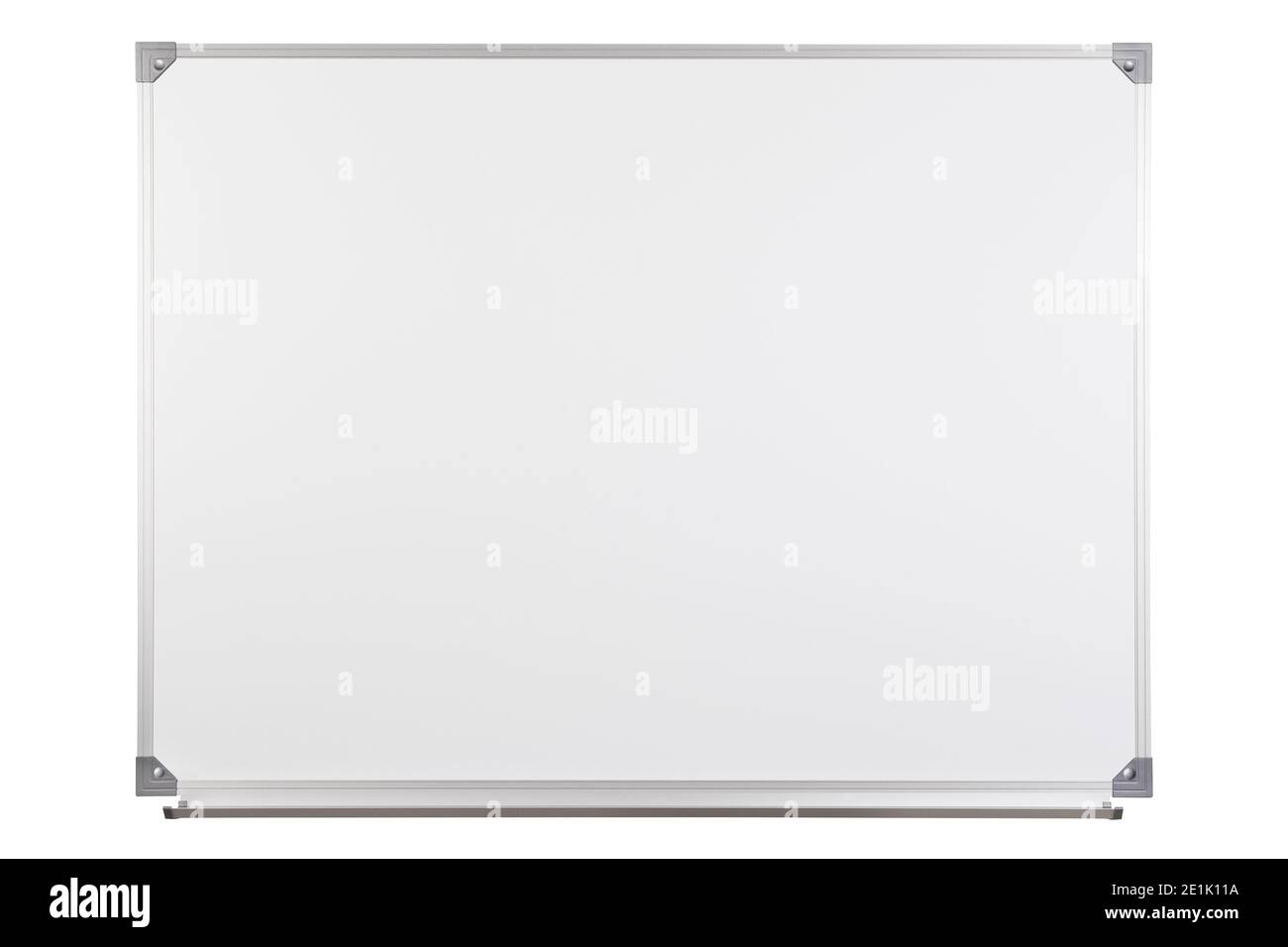 Panneau de marquage blanc vierge isolé sur fond blanc. Banque D'Images