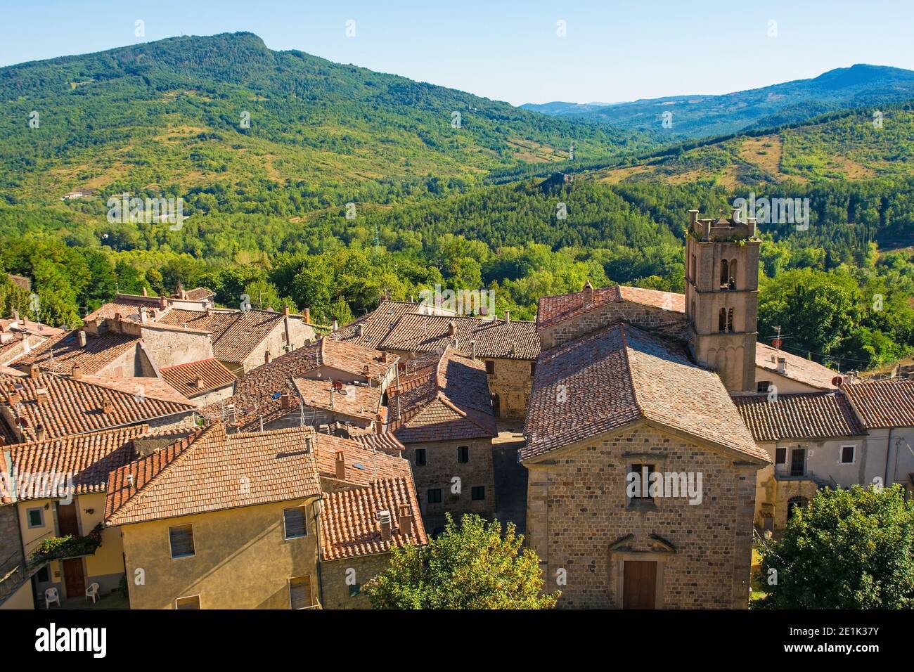 Le village médiéval historique de Santa Fiora dans la province de Grosseto, Toscane, Italie Banque D'Images