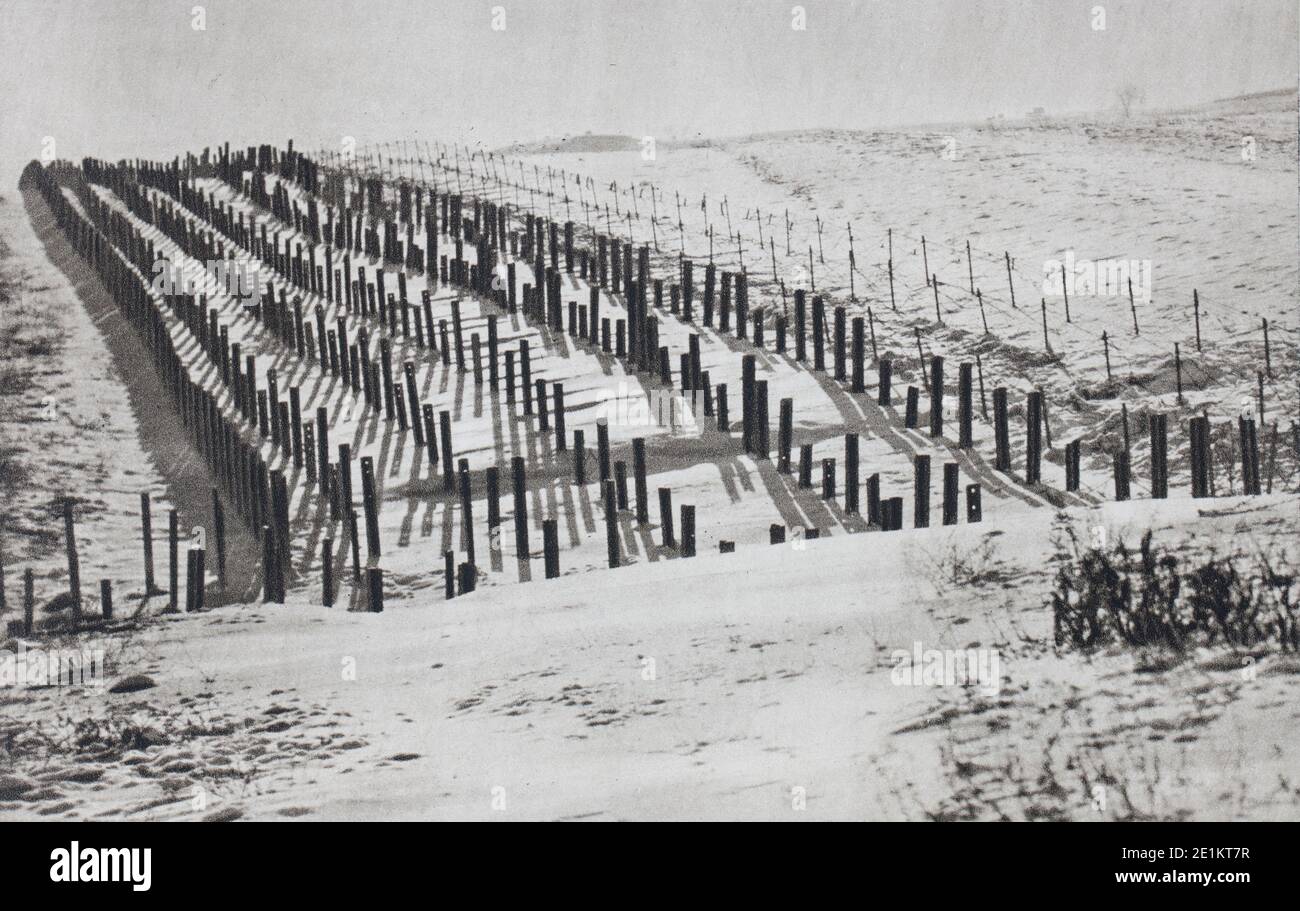 La Ligne Maginot (bouclier de France') était une ligne de fortifications en béton, obstacles, et arme les installations construites par la France dans les années 1930 pour dissuader Banque D'Images