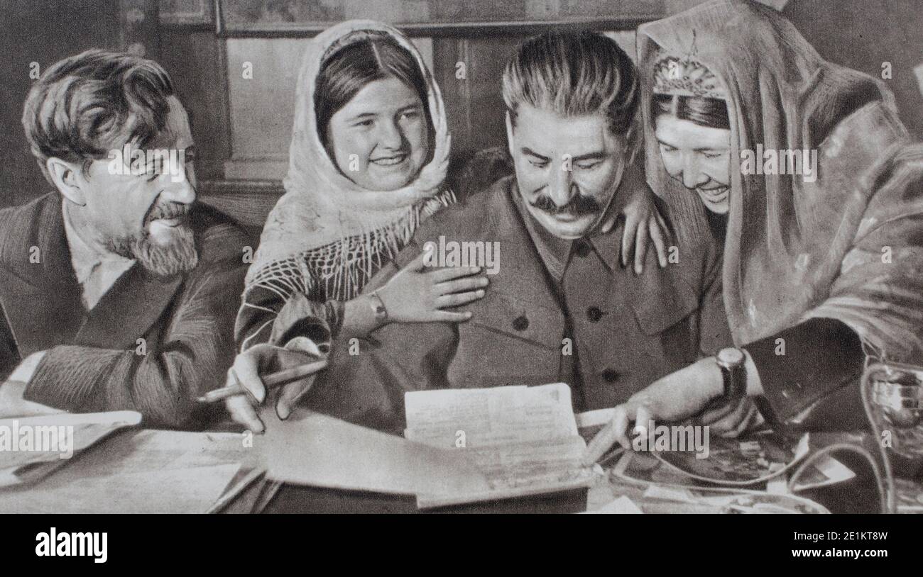 Joseph 1871 sur les affiches de propagande soviétique, par son exemple, a ouvert les portes de l'école pour le peuple. Banque D'Images