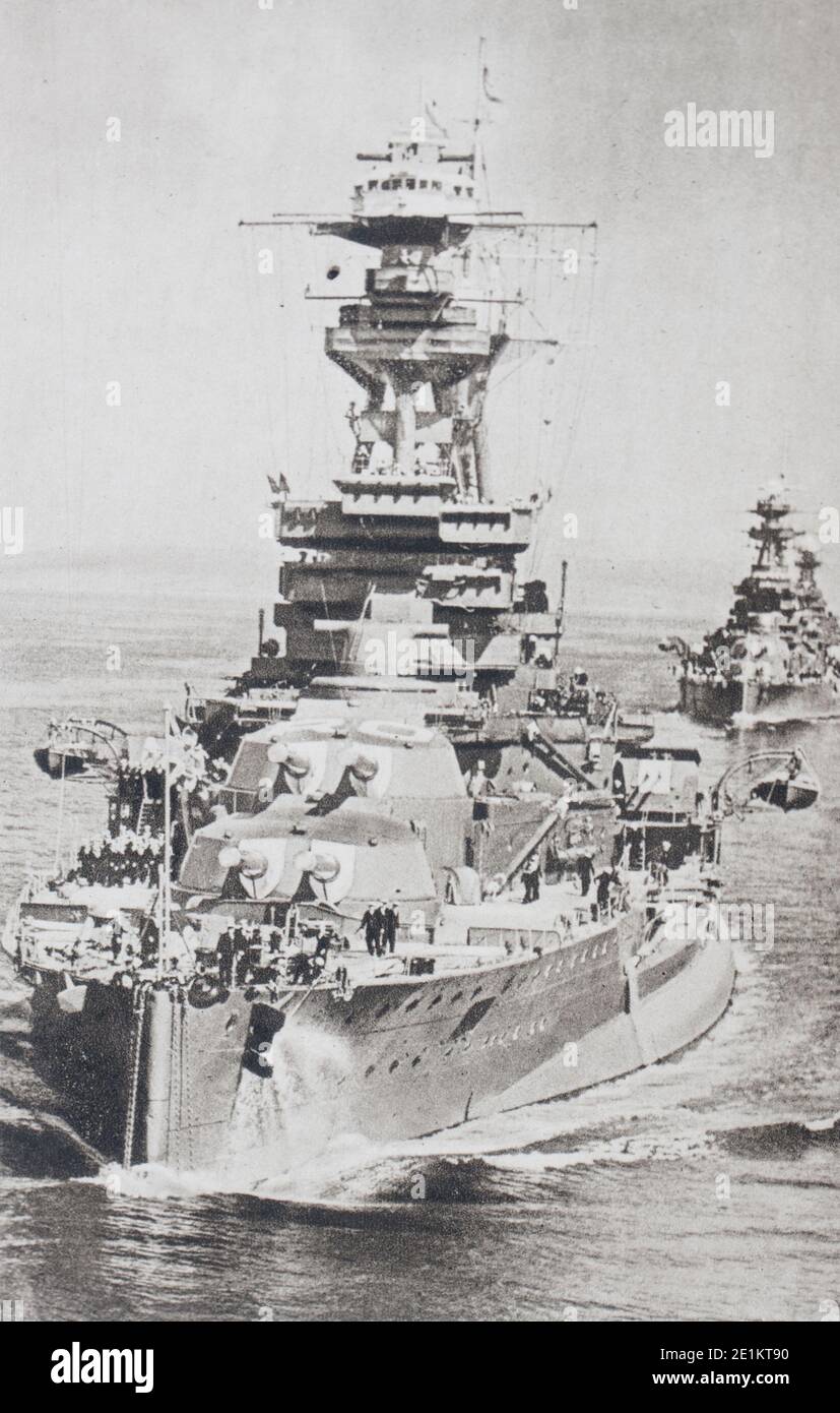 HMS Royal Oak a été l'un des cinq cuirassés de la classe Revenge construit pour la Royal Navy durant la Première Guerre mondiale. Le 14 octobre 1939, Royal Oak particulierement adapté a Banque D'Images