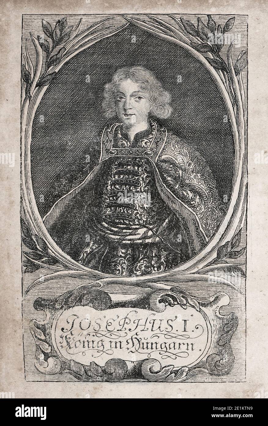 Portrait de Joseph I (1678 - 1711). Saint Empereur romain à partir de 1705 jusqu'à sa mort en 1711. Joseph fut couronné roi de Hongrie à l'âge de neuf en 168 Banque D'Images