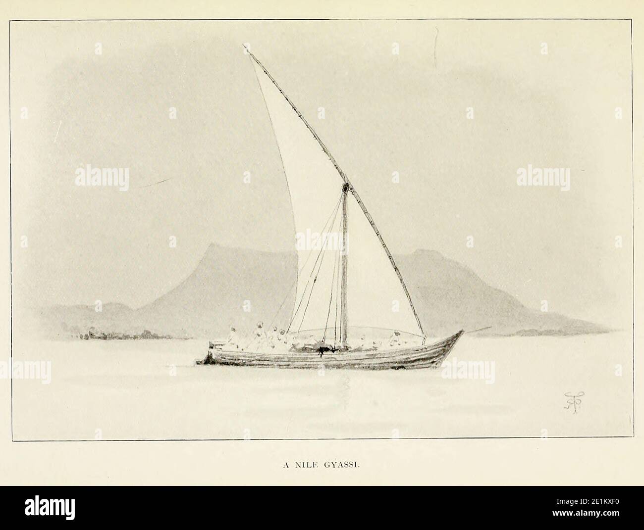 Croquis d'UN nil Gyassi du livre ' Pen and Pencil sketches of Shipping and Craft all round the World ' de Pritchett, Robert Taylor publié à Londres en 1899 Banque D'Images