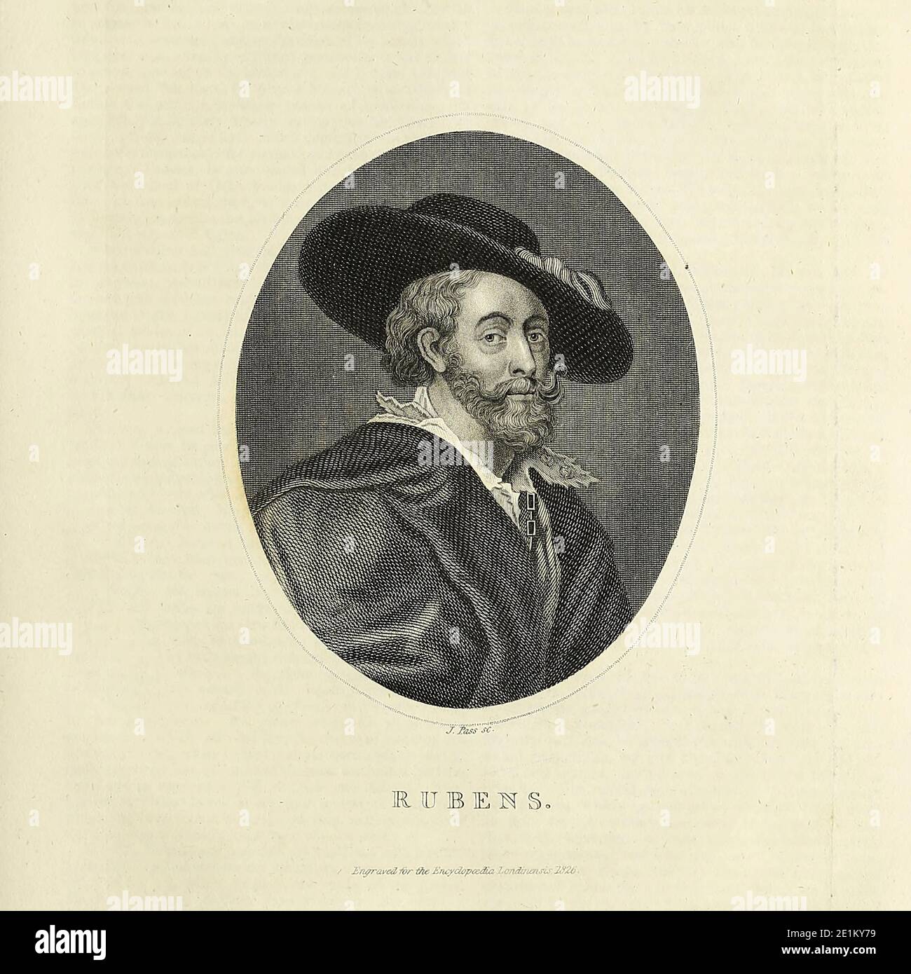 Sir Peter Paul Rubens (28 juin 1577 – 30 mai 1640) est un artiste et diplomate flamand du duché de Brabant dans le sud des pays-Bas (Belgique moderne). Il est considéré comme l'artiste le plus influent de la tradition baroque flamande. Gravure sur plaque de coperplate de l'Encyclopedia Londinensis or, Dictionnaire universel des arts, des sciences et de la littérature; Volume XXII; édité par Wilkes, John. Publié à Londres en 1827 Banque D'Images