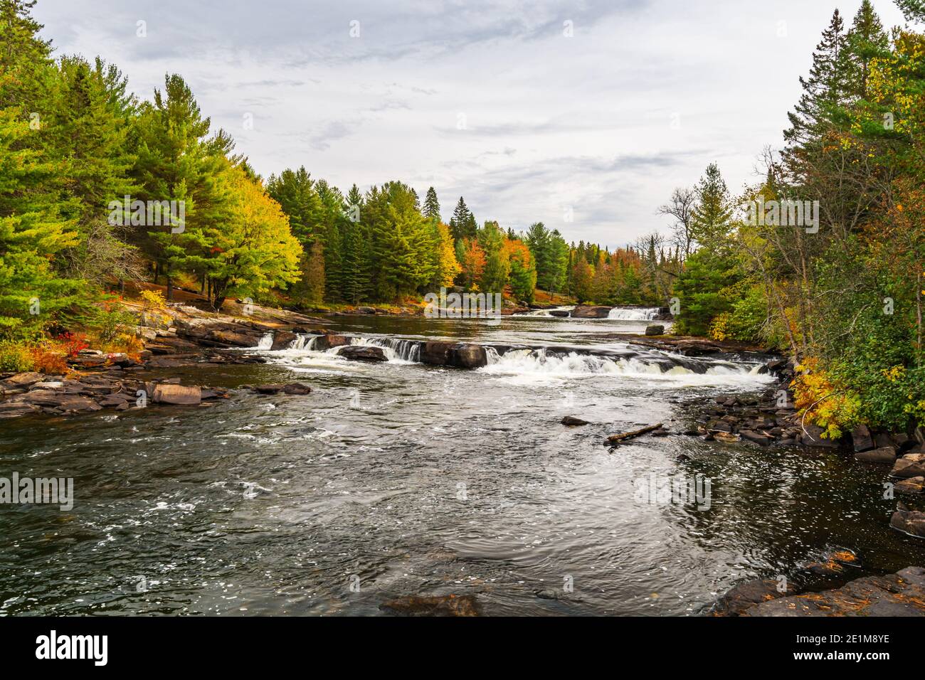 Three Brothers Falls conservation Area Kinmount Ontario Canada en automne Banque D'Images