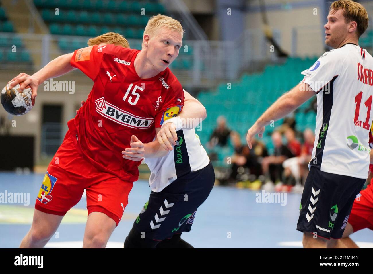 Kolding, Danemark. 07 janvier 2021. Magnus Saugstrup (15) du Danemark vu dans le match d'essai entre le Danemark et la Norvège à Sydbank Arena à Kolding. (Crédit photo : Gonzales photo/Alamy Live News Banque D'Images