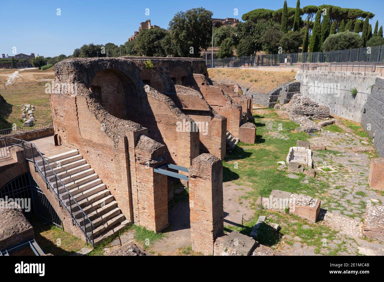 Cirque Maximus zone archéologique, ruines romaines anciennes dans la ville de Rome, Italie Banque D'Images