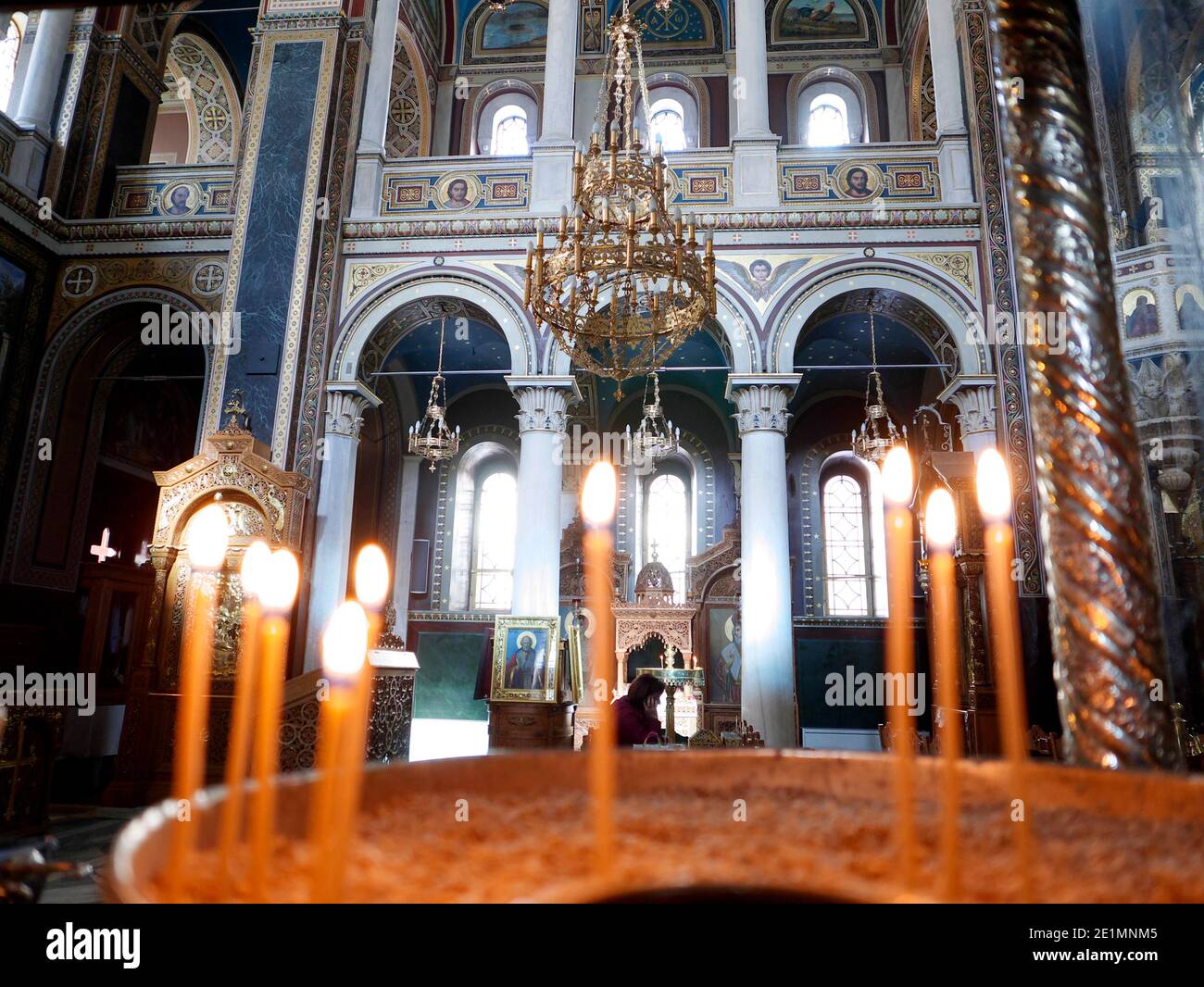 Grèce intérieur de l'église orthodoxe d'Athènes Banque D'Images