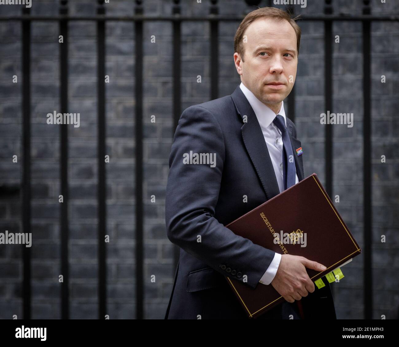 Matt Hancock, secrétaire d'État à la Santé et aux soins sociaux, politicien du Parti conservateur britannique, Downing Street, Londres Banque D'Images