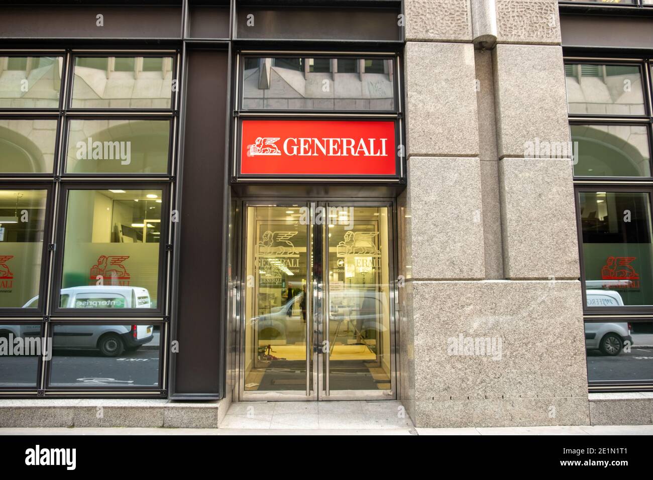 Londres- Assicurazioni Generali ou simplement Generali Group, une compagnie d'assurance italienne Banque D'Images