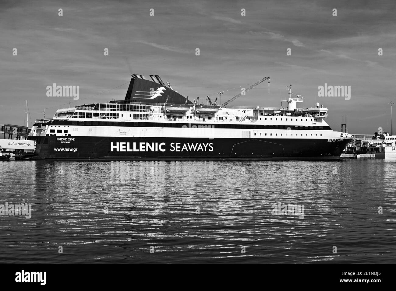 Hellenic Seaways Ferry dans le Port de Dénia, sur la Costa Blanca, Espagne Banque D'Images