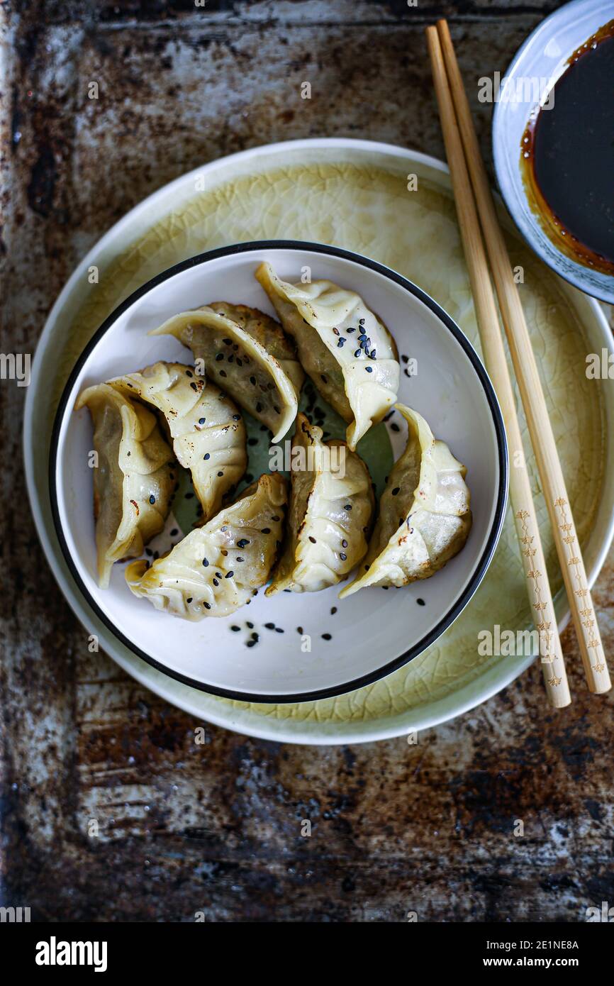 Boulettes de gyoza Banque D'Images