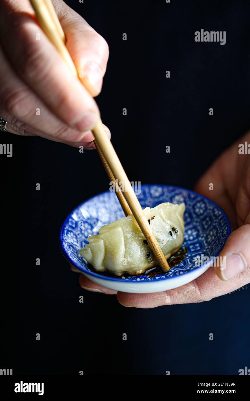 Boulettes de gyoza Banque D'Images