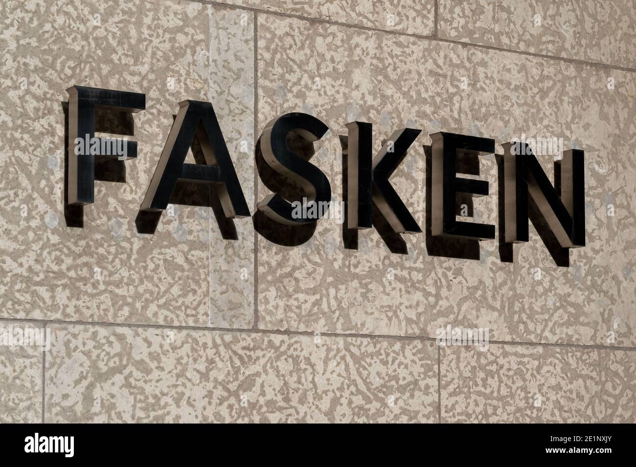 Le signe du cabinet d'avocats Fasken est vu dans le centre-ville de Toronto, Ontario, Canada. Banque D'Images
