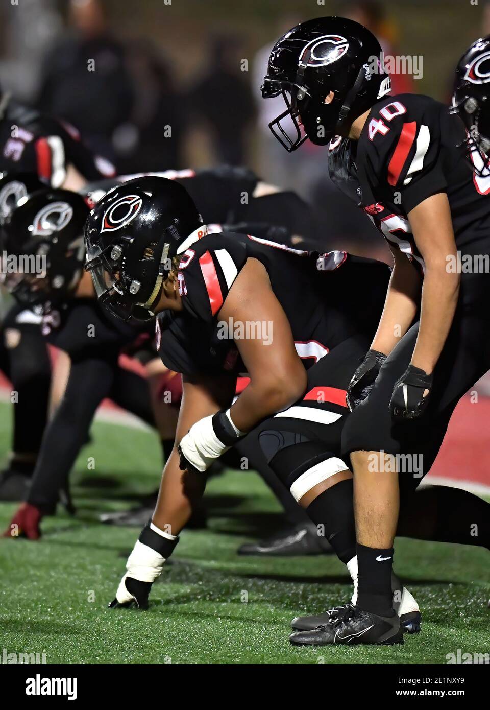 22 novembre 2019 Corona, CA.Numéro général un Prép Prospect Corona Centennial Corey Foreman #90 signe avec USC.Foreman a choisi USC sur Clemson, l'État de Louisiane et la Géorgie.CIF-SS Prep football Varsity St. John Bosco vs Centennial Corona. CIF-SS semi-finale. Louis Lopez/exposition moderne Banque D'Images