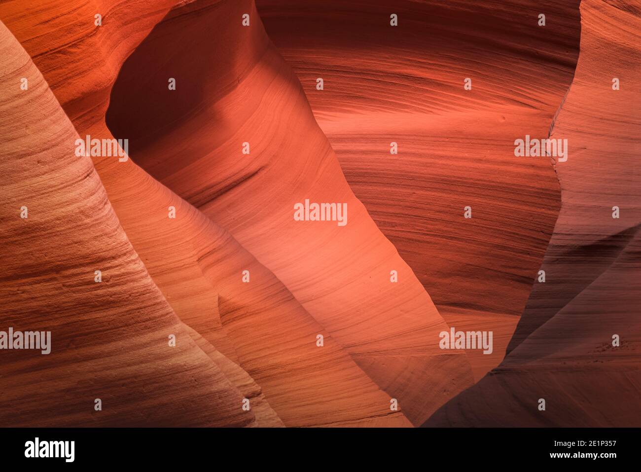 Détails abstraits de la fente orange du mur du canyon, Antelope Canyon X, page, Arizona, États-Unis Banque D'Images