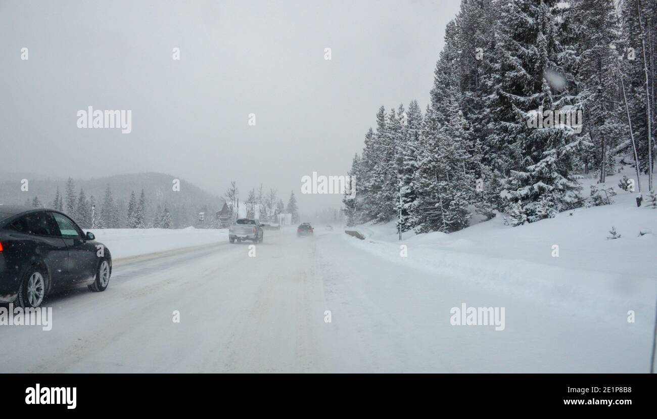 Scène d'hiver à Winter Park, Colorado, États-Unis. Banque D'Images