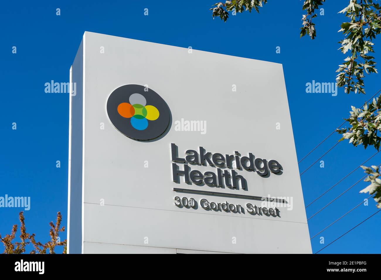 Le signe de santé de Lakeridge est montré dans Whitby, Ontario, Canada Banque D'Images