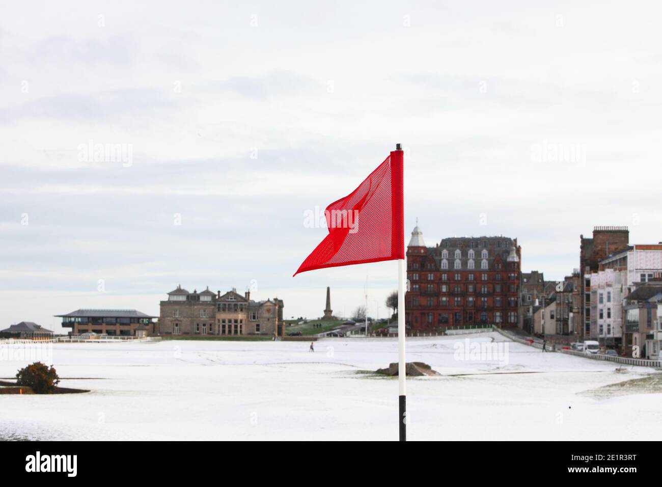 Fife, Écosse. 9 janvier 2021. Météo au Royaume-Uni: Le Old course St Andrews, fermé en raison de neige et de glace, samedi matin, crédit: Derek Allan/Alamy Live News Banque D'Images