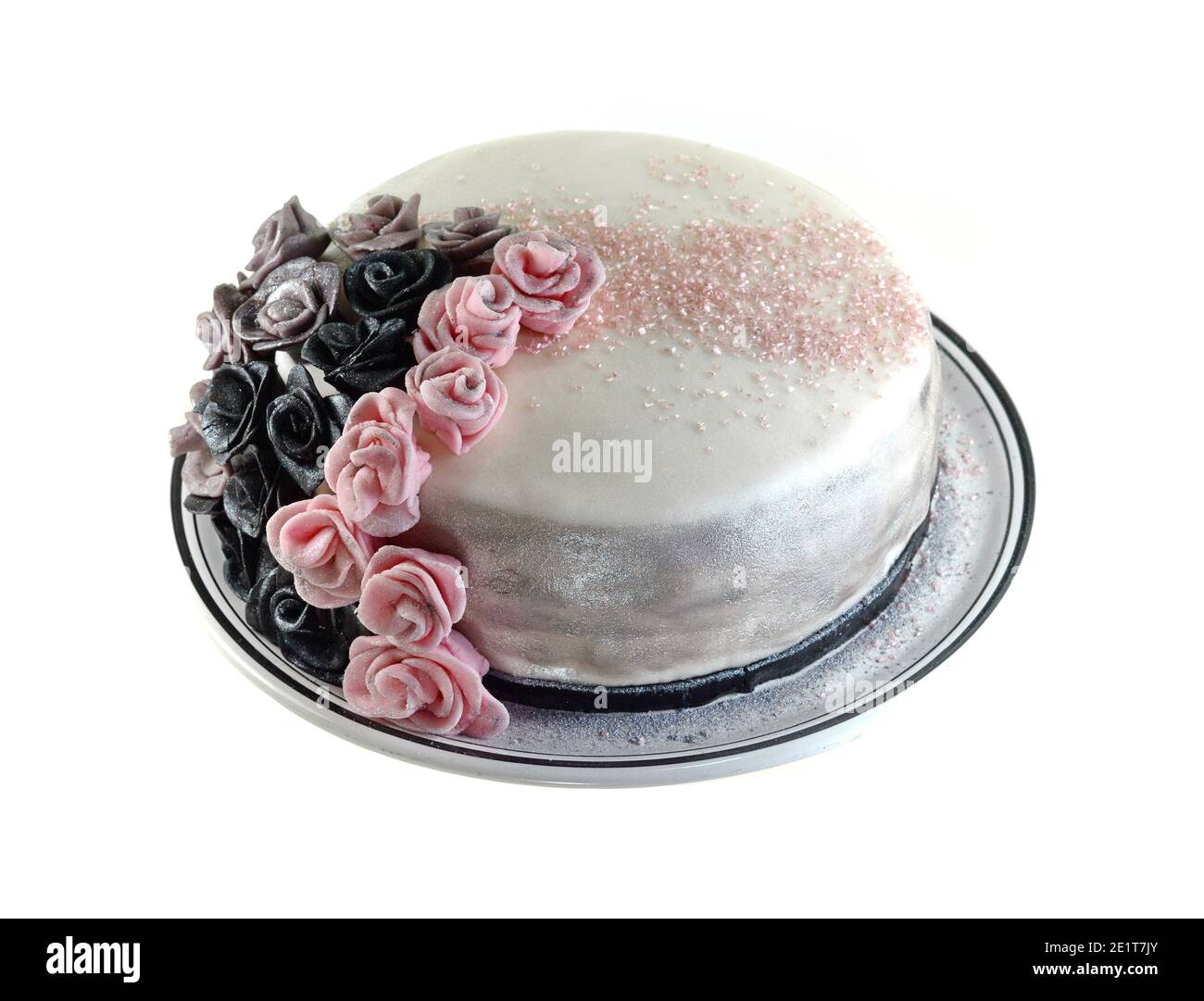 Merveilleux Gateau Decoratif Fleurs Roses A L Anniversaire De Son Bien Aime Photo Stock Alamy