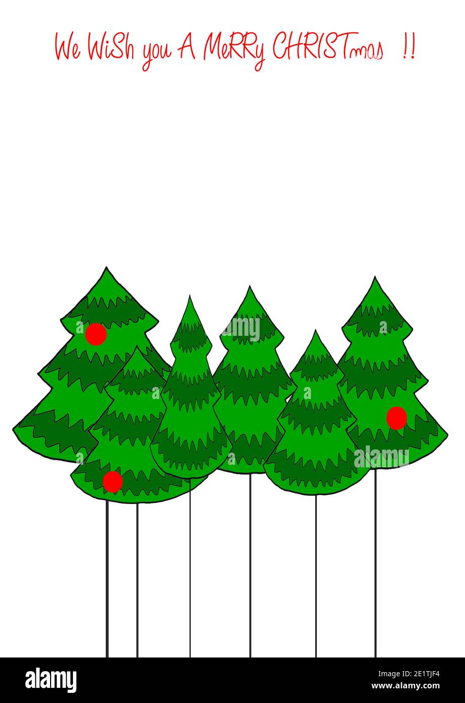 Carte de vœux de Noël avec espace réservé aux copies. Illustration de Noël. Banque D'Images