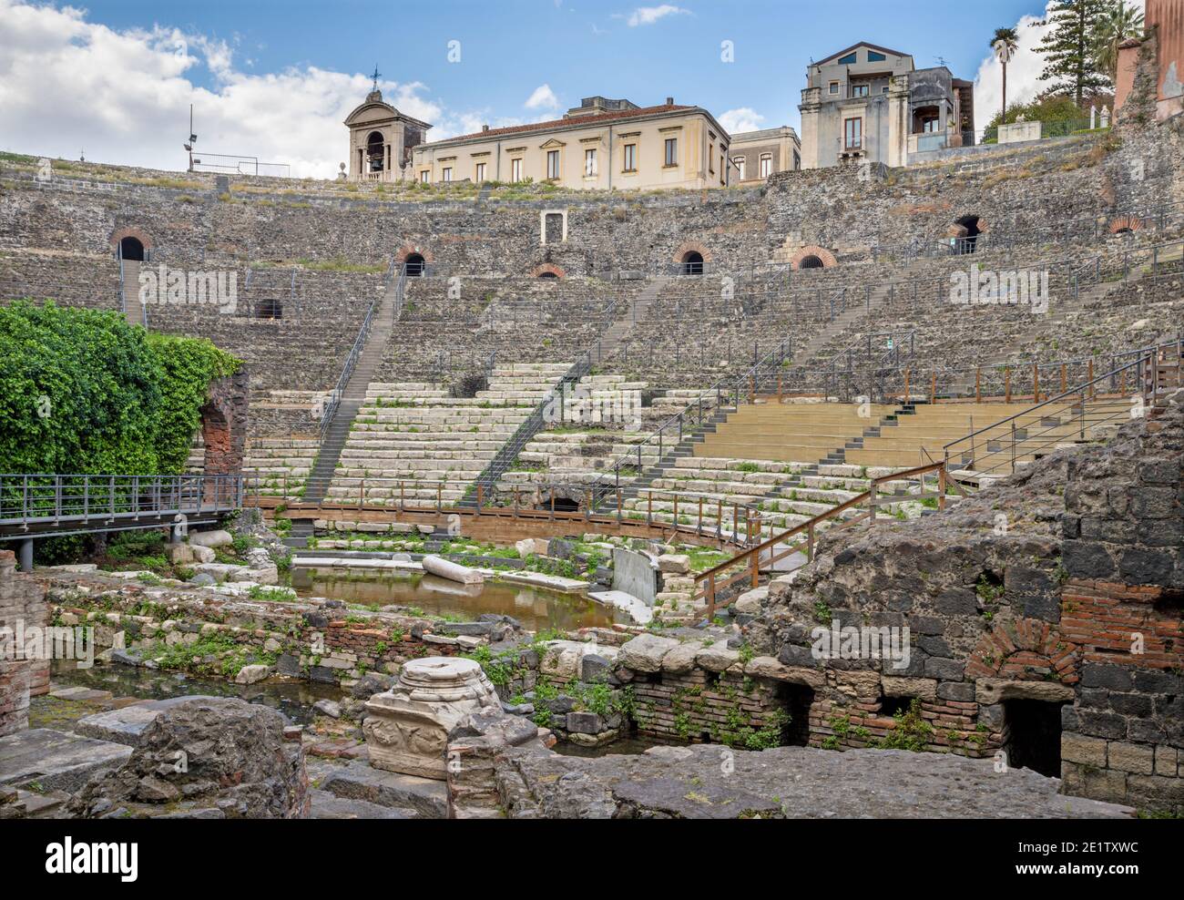 Catania - Le Théâtre Romain. Banque D'Images