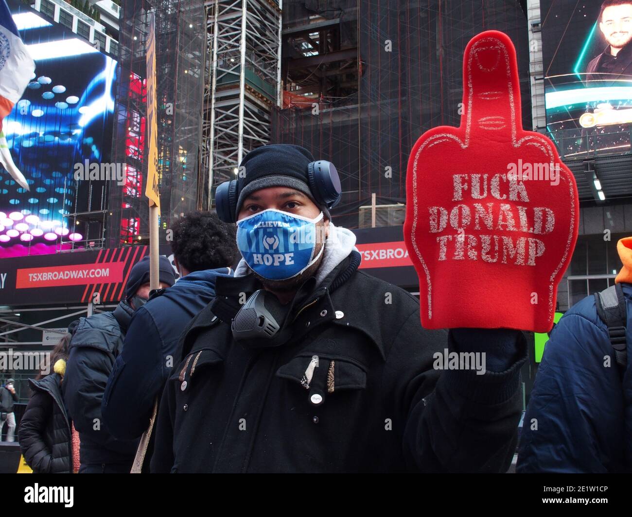 9 janvier 2021, New York, New York, Etats-Unis: New York City, Trump Pence sortir maintenant Rally tenu dans Times Square. (Image crédit : © Bruce Cotler/ZUMA Wire) Banque D'Images
