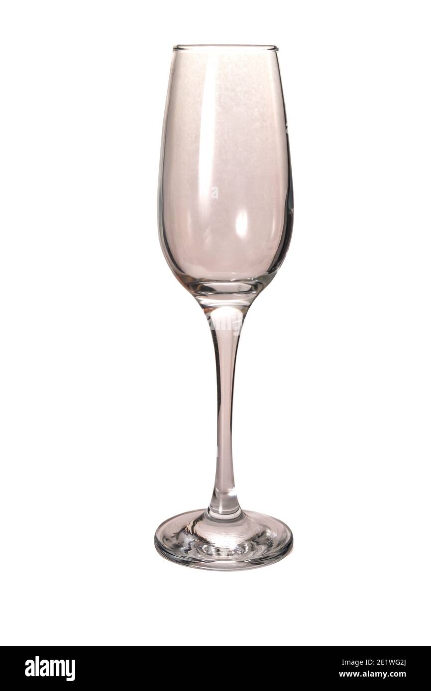 isolé sur fond blanc verre à vin vide Banque D'Images