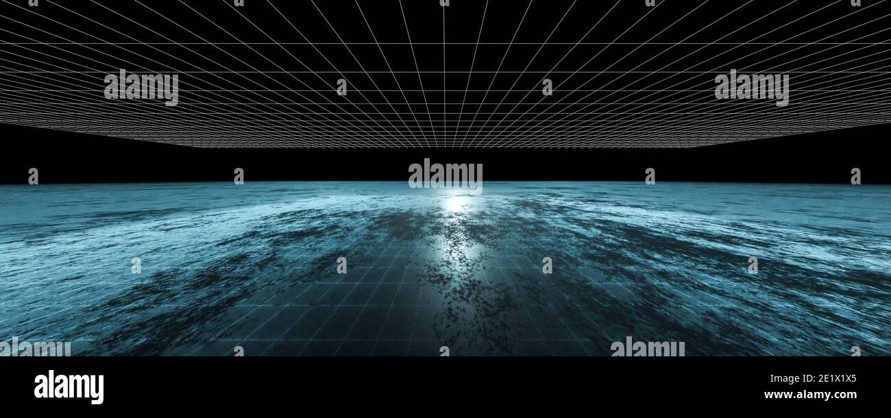 technologie conception moderne le rendu 3d rend la connectivité réseau, la complexité et le concept de données dans l'espace sombre Banque D'Images