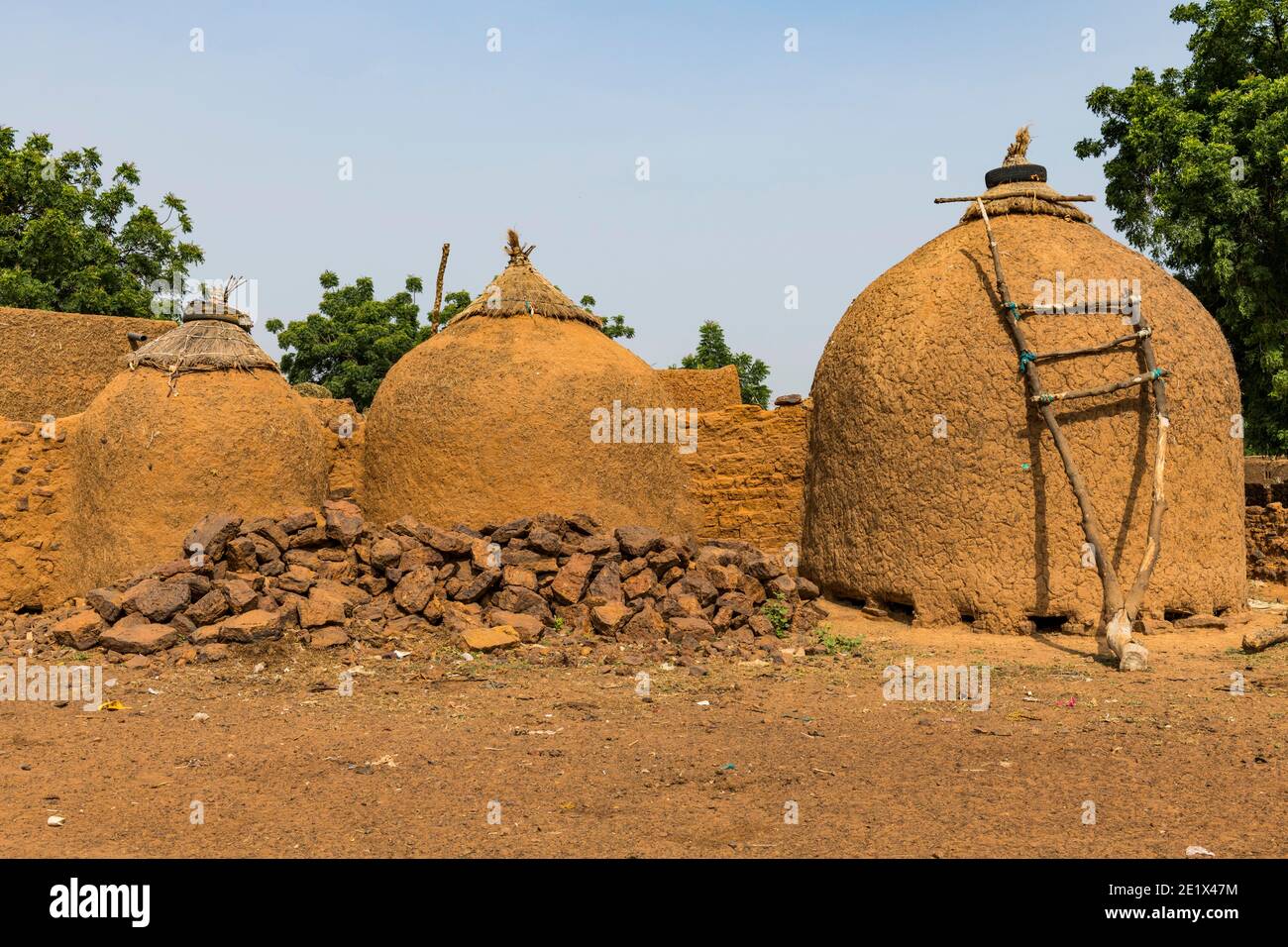 Stockage du grain, Yaama, Niger Banque D'Images