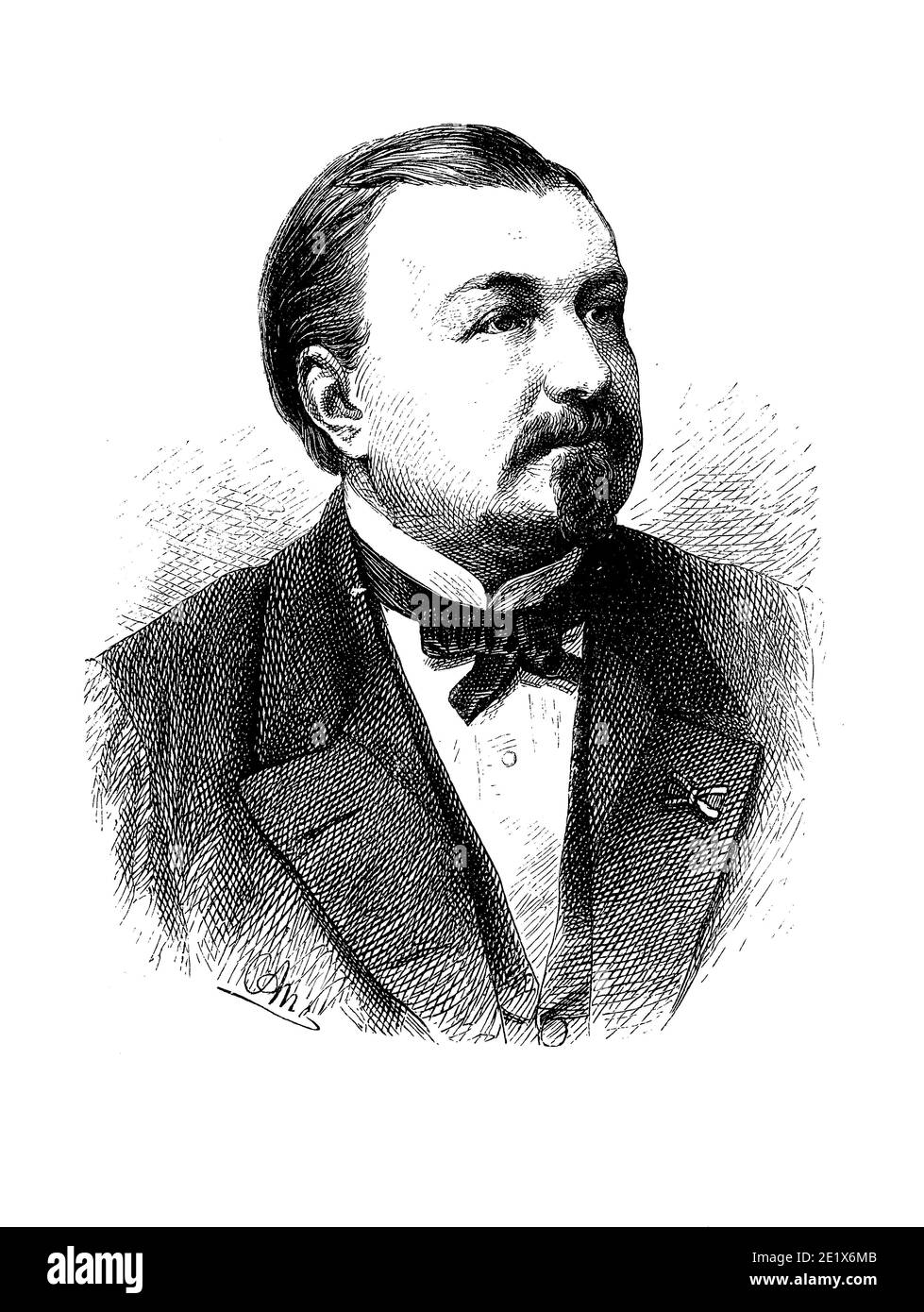 Portrait de Johann von Zimmermann (1820-1901), ingénieur en mécanique, allemand, fondateur de la première usine de meuleuses à Chemnitz, Allemagne en 1848 Banque D'Images