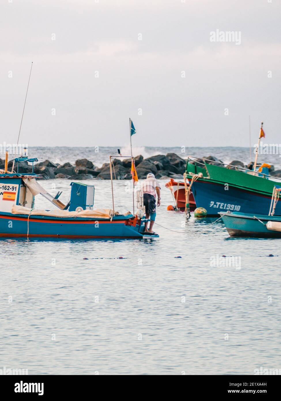 Un pêcheur à partir de la journée Banque D'Images