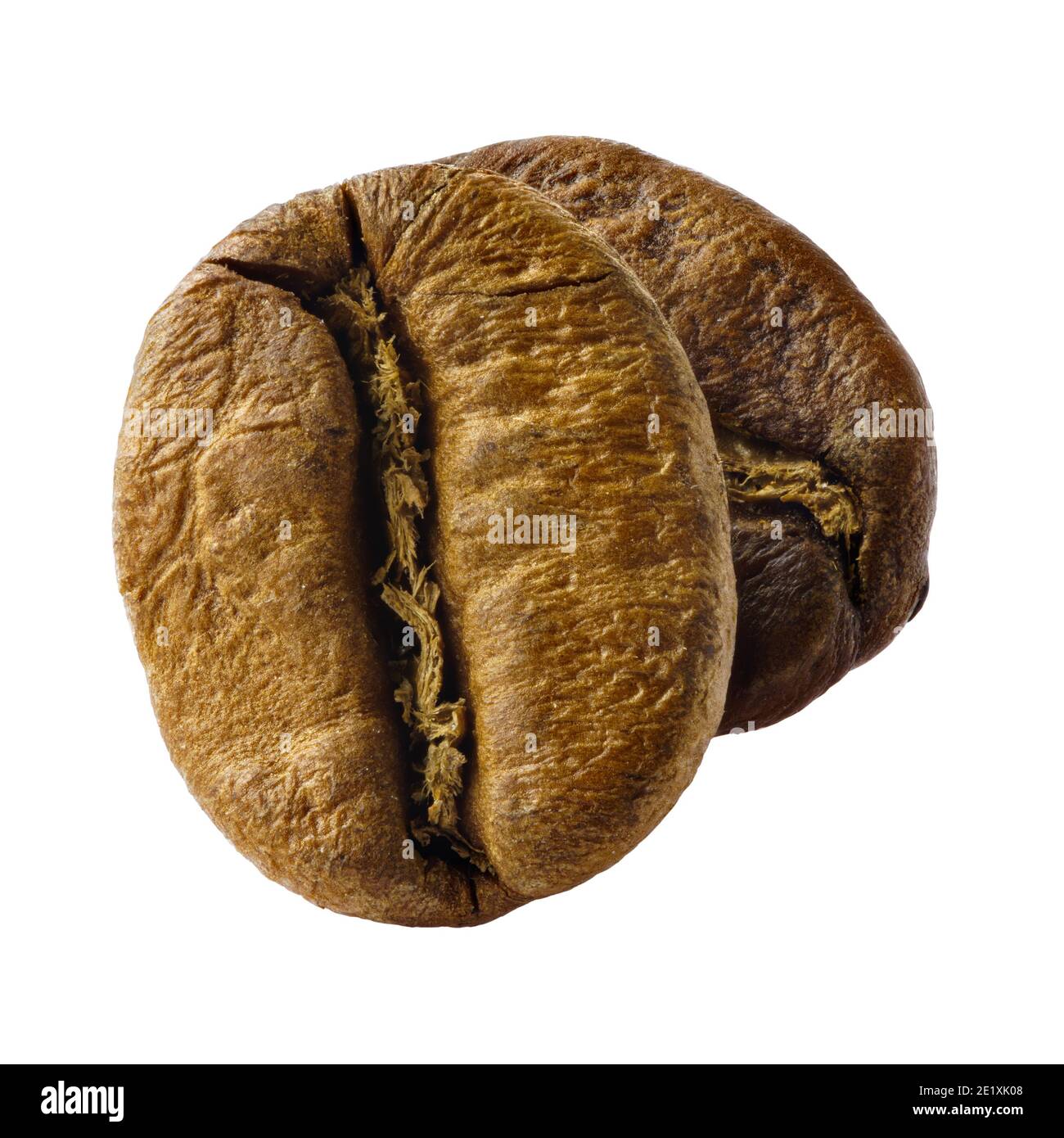 Grains de café isolés sur fond blanc, photo macro Banque D'Images