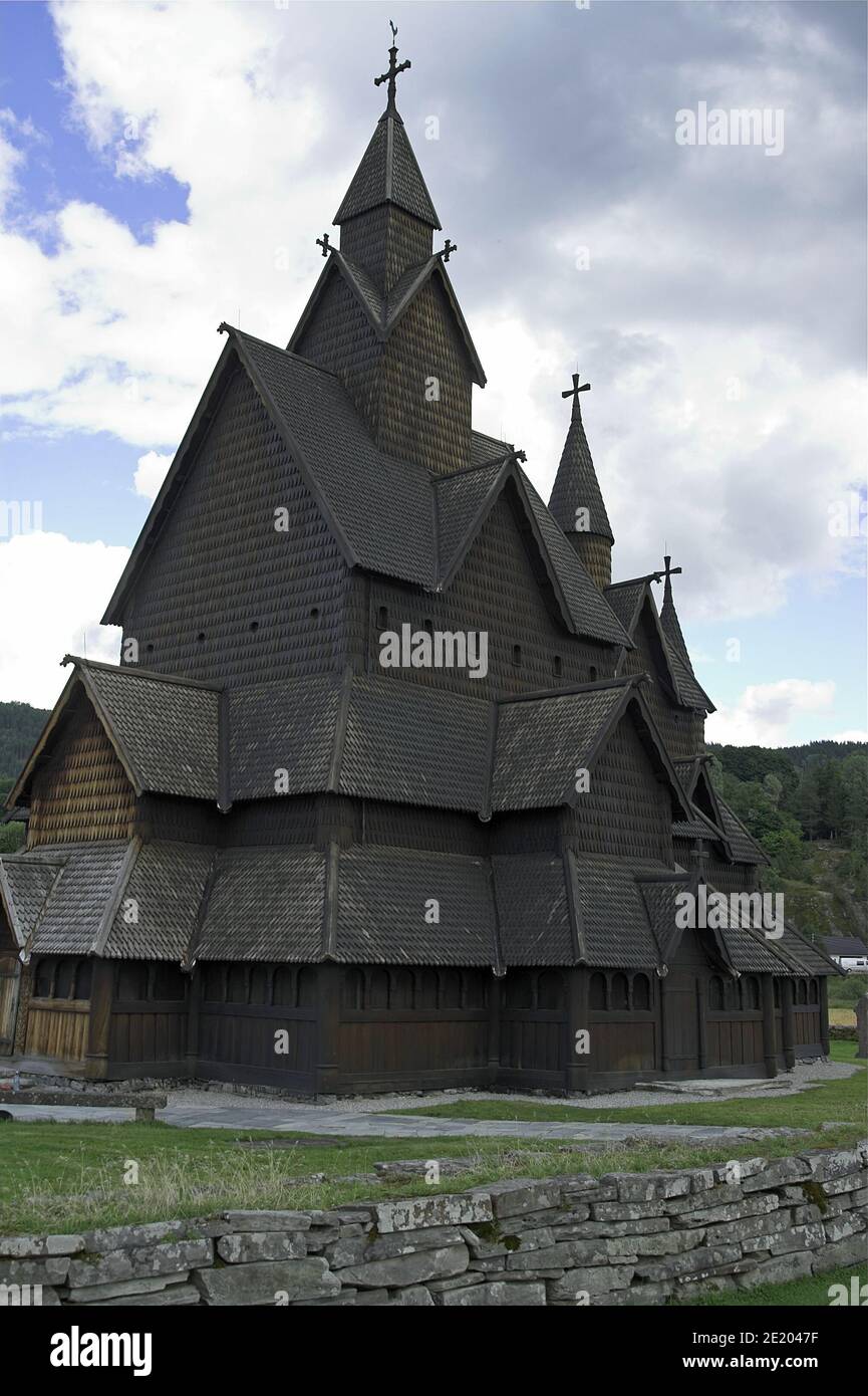 Heddal, Norvège, Norwegen; Église Heddal Stave; Stabkirche Heddal; Heddal stavkirke; Kościół klepkowy W Heddal Banque D'Images