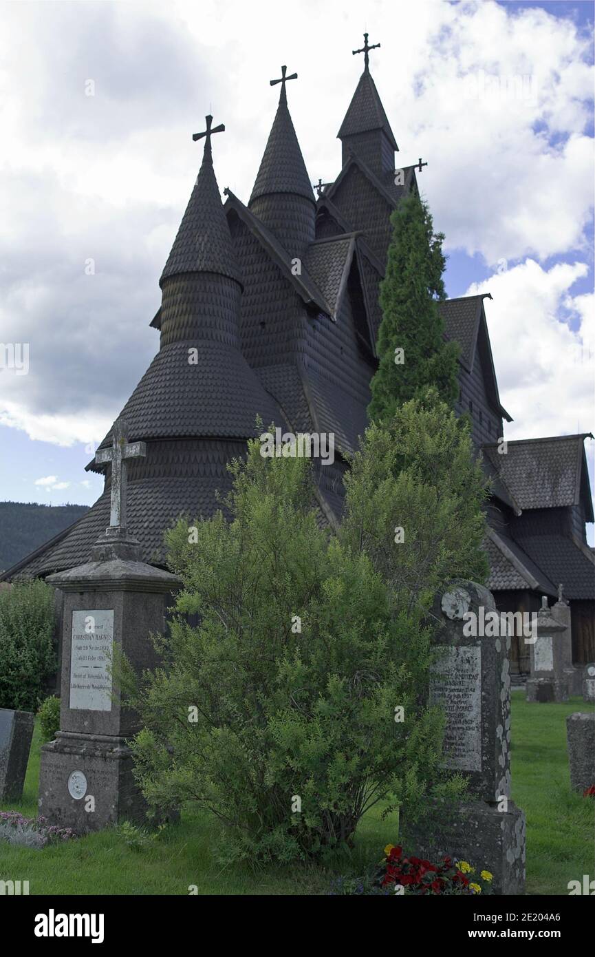Heddal, Norvège, Norwegen; Église Heddal Stave; Stabkirche Heddal; Heddal stavkirke; Kościół klepkowy W Heddal Banque D'Images