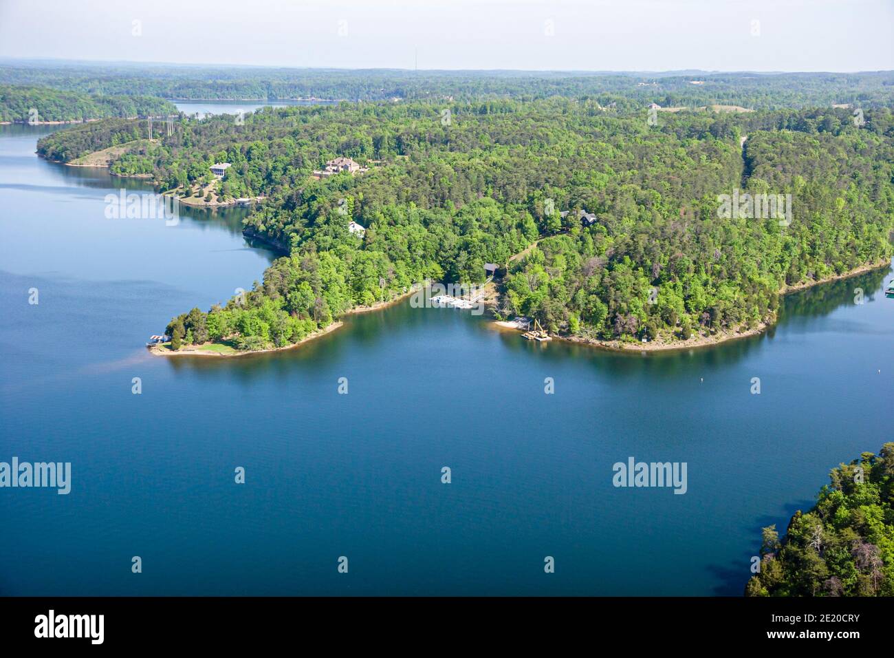 Tuscaloosa Alabama, vue aérienne du lac Tuscaloosa, Banque D'Images