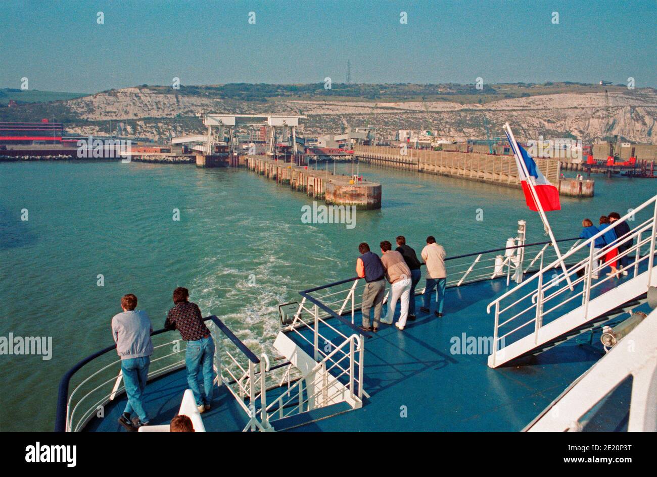 Ferry quittant le port, 04 octobre 1986, Douvres, Angleterre, Royaume-Uni Banque D'Images