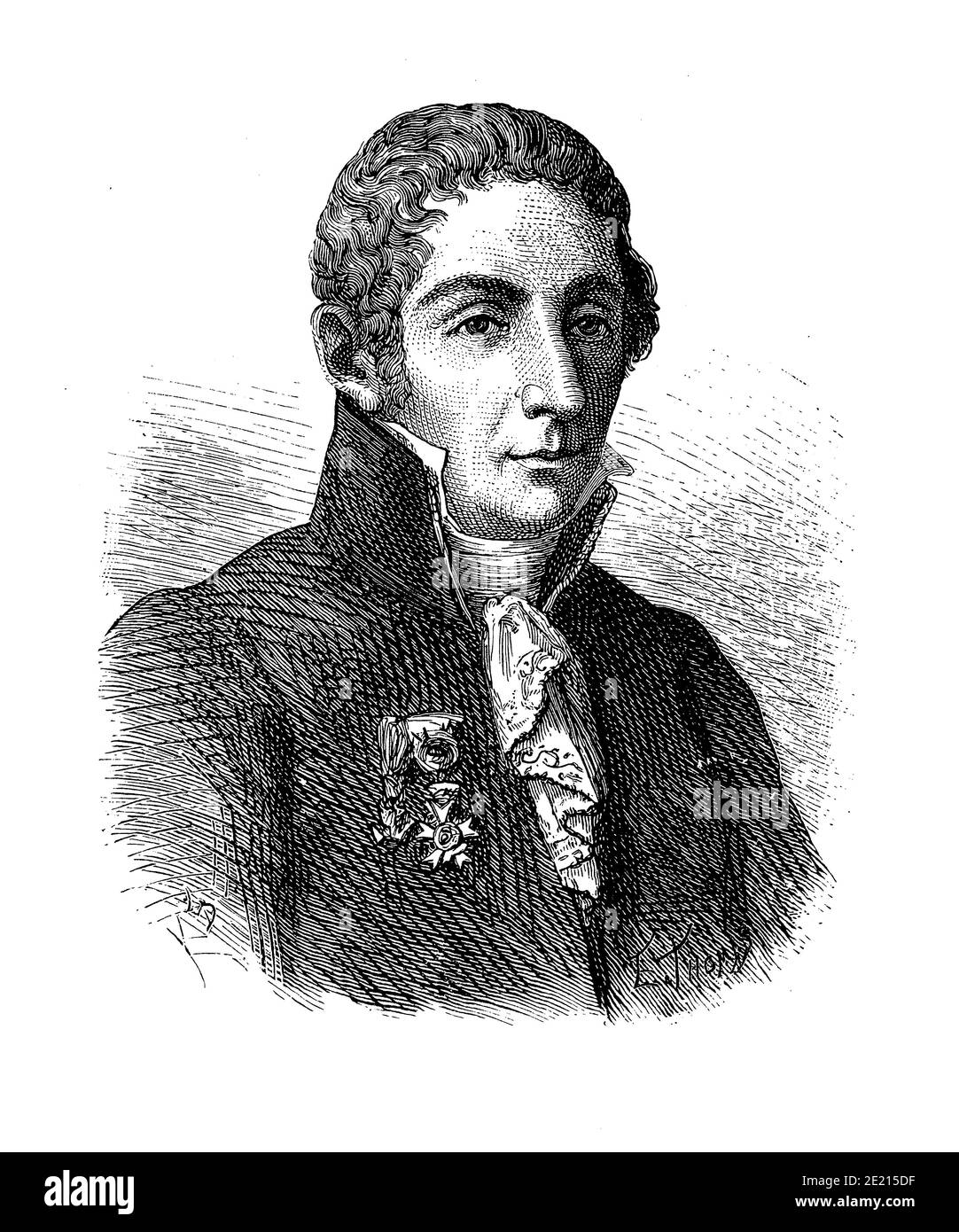 Portrait d'Alessandro Volta (1745 - 1827) physicien italien, chimiste, considéré comme le père de l'électrochimie avec l'invention de la batterie électrique Banque D'Images Portrait d'Alessandro Volta (1745 - 1827) physicien italien, chimiste, considéré comme le père de l'électrochimie avec l'invention de la batterie électrique Banque D'Images