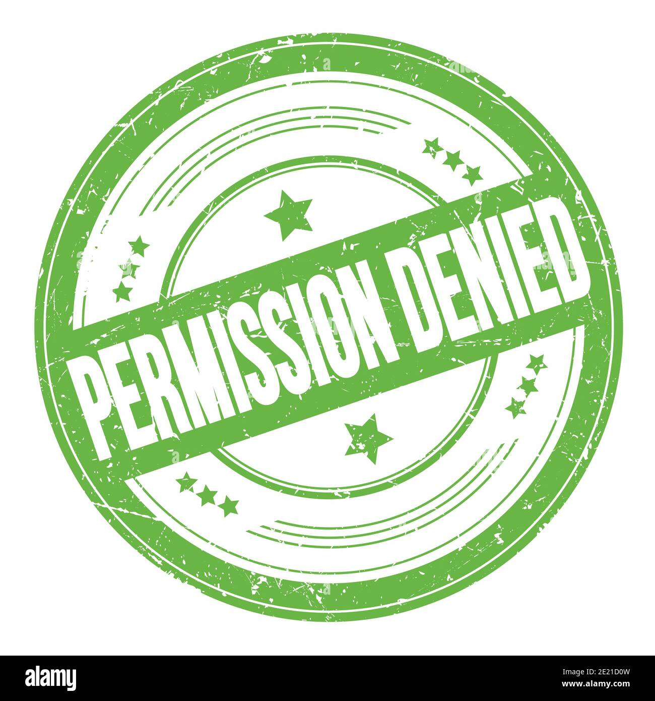 AUTORISATION TEXTE REFUSÉ sur le tampon de texture vert rond grungy. Banque D'Images