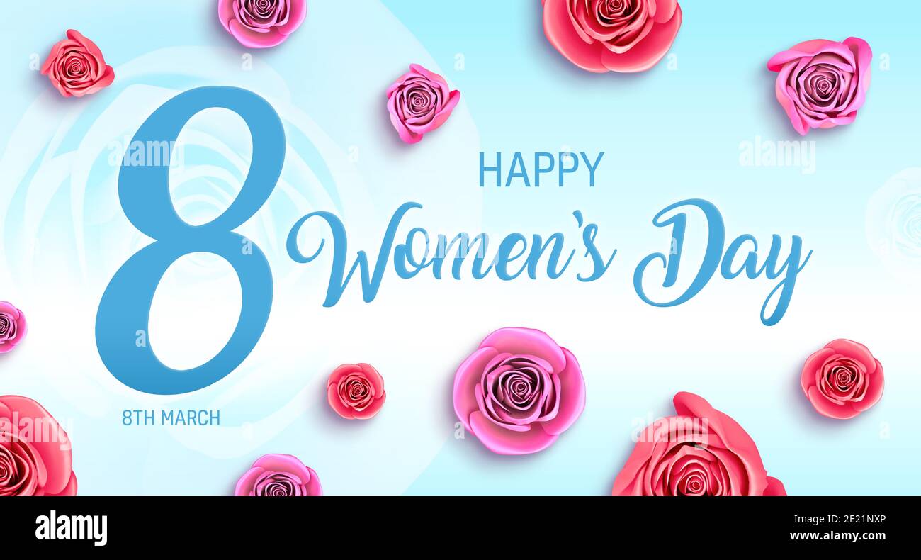 Bannière des fêtes de la fête des femmes. illustration de la carte de jour internationale pour femme du 8 mars. Banque D'Images